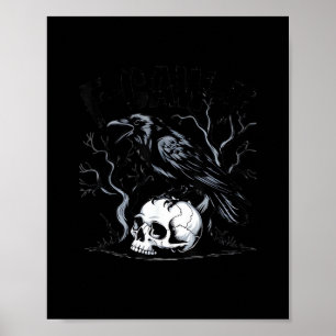 Poster Corbeau, F-Caw-F Oiseau Drôle Lune Gothique Humour