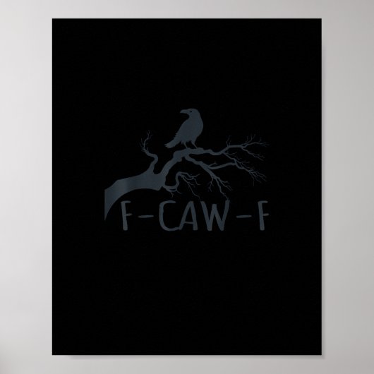 Poster Corbeau F-Caw-F Rétro Corbeau (Devant)