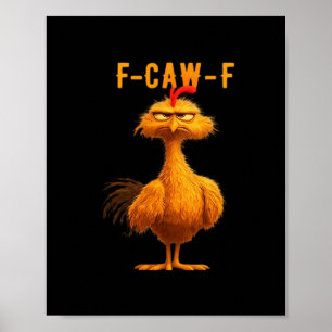 Poster Corbeau gothique humour drôle F-Caw-F