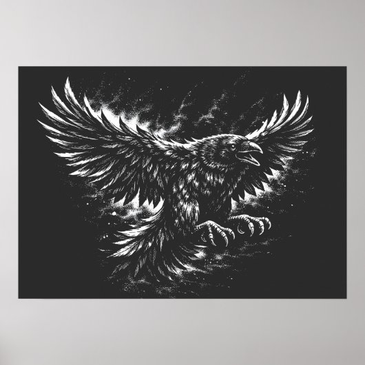Poster Corbeau gothique – par BurnsInHell (Devant)