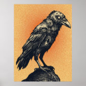 Poster Corbeau gothique sur tons de pêche doux (Devant)