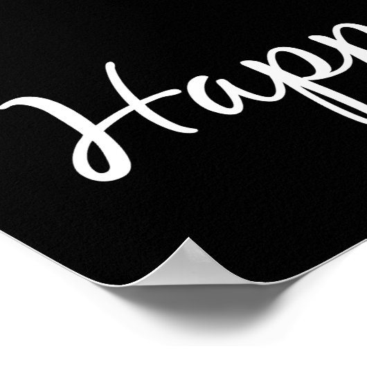 Poster Corbeau noir et blanc Chanson d'anniversaire perso (Coin)