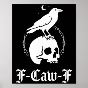 Poster Corbeau noir oiseau corbeau art gothique humour mè