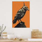 Poster Corbeau sombre perché sur un rocher dentelé (Cuisine)