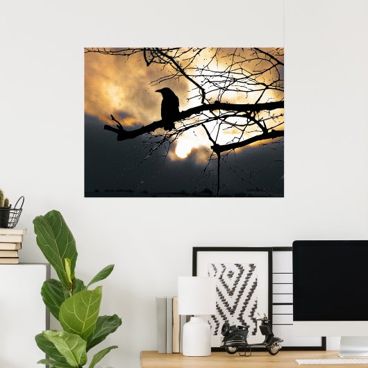Poster Corbeau sur l'arbre (Bureau à domicile)