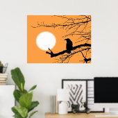 Poster Corbeau sur le soleil de l'arbre (Bureau à domicile)