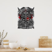 Poster Corbeaux d'Odin épées Mythologie Viking drapeau Ca (Cuisine)