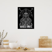 Poster Corbeaux d'Odin Mythologie Viking Valhalla attend (Cuisine)