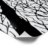 Poster Corbeaux en Silhouette dans les Arbres d'Hiver (Coin)