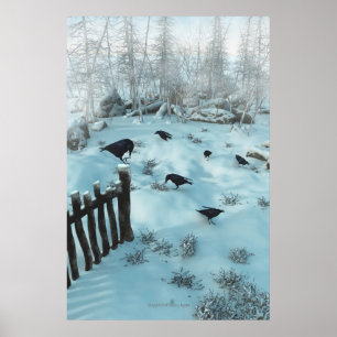 Poster Corbeaux sur la neige