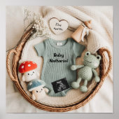 Poster corbeille de coton doux faire-part de grossesse (Devant)