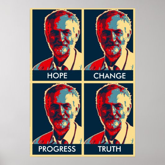 Poster corbyn espoir changer progrès vérité imprimer l'af (Devant)