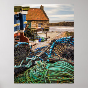 Poster Cordages et casiers à homard   Pittenweem, Écosse