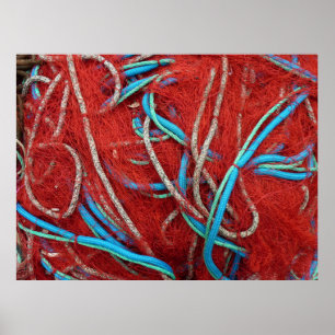 Poster Cordages et filets rouges