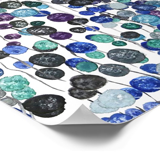 Poster corde violette plante perle aquarelle (Coin)