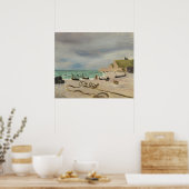 Poster Cordes sur la plage Étretat Matisse (Cuisine)
