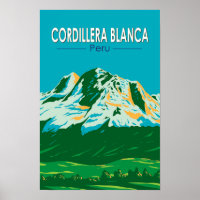 Cordillère Blanche Pérou Voyage Art Vintage