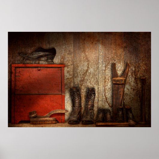 Poster Cordonnier - Le cireur de chaussures 1900 (Devant)