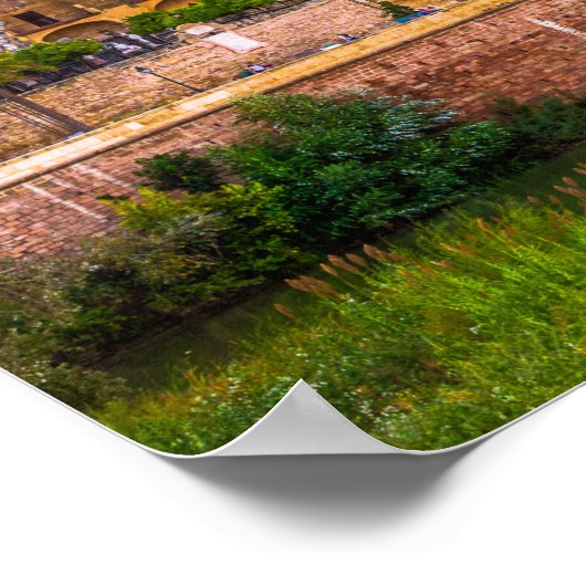 Poster Cordoue, Espagne Belle vue coucher de soleil (Coin)