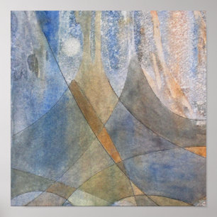 Poster Corduroy Alps Watercolor Line Art