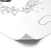 Poster corée du sud drapeau du pays forme silhouette (Coin)