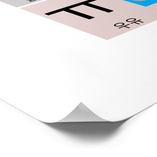 Poster Coréen Hangul Graphique Mur (Coin)