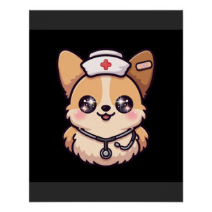 Poster Corégraphie Mignonne Infirmière Chien Mignon