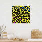 Poster Corey Tiger 80s Leopard Spots (Jaune) (Cuisine)