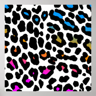 Poster Corey Tiger 80s Leopard Spots (Multicolor Blanc)