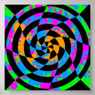 Poster Corey Tiger 80s Op Art Vintage