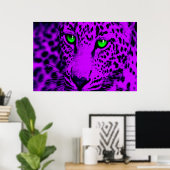 Poster Corey Tiger 80s Retro Leopard (Bureau à domicile)