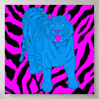 Poster Corey Tiger 80s Rétro Rugissement Tigre