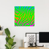 Poster Corey Tiger 80s Retro Tiger Motif (Bureau à domicile)