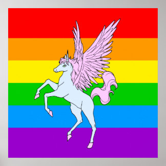 Poster Corey Tiger 80s Unicorn Vintage Arc en ciel