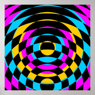 Poster Corey Tiger 80s Vintage Op Art