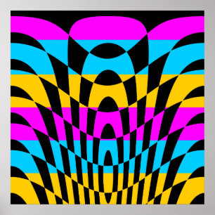 Poster Corey Tiger 80s Vintage Op Art