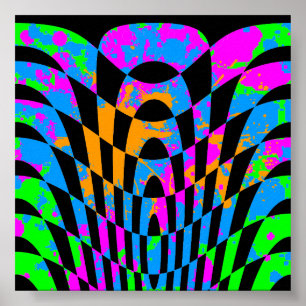Poster Corey Tiger 80s Vintage Op Art