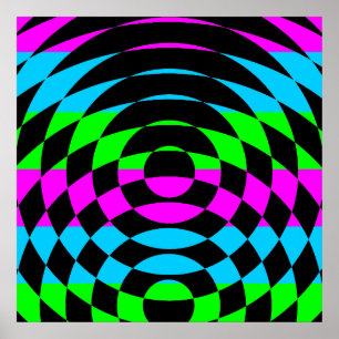 Poster Corey Tiger 80s Vintage Op Art