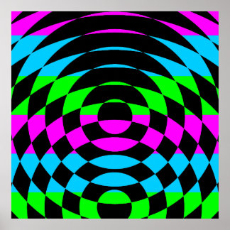 Poster Corey Tiger 80s Vintage Op Art