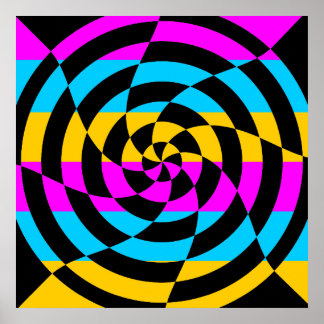 Poster Corey Tiger 80s Vintage Op Art