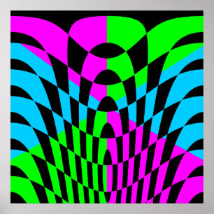 Poster Corey Tiger 80s Vintage Op Art