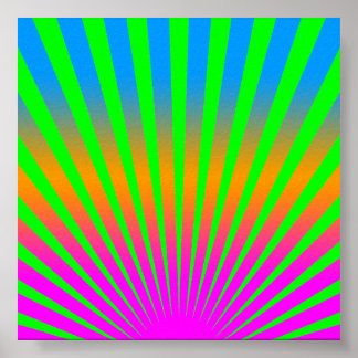 Poster Corey Tiger 80s Vintage Rising Sun Stripes