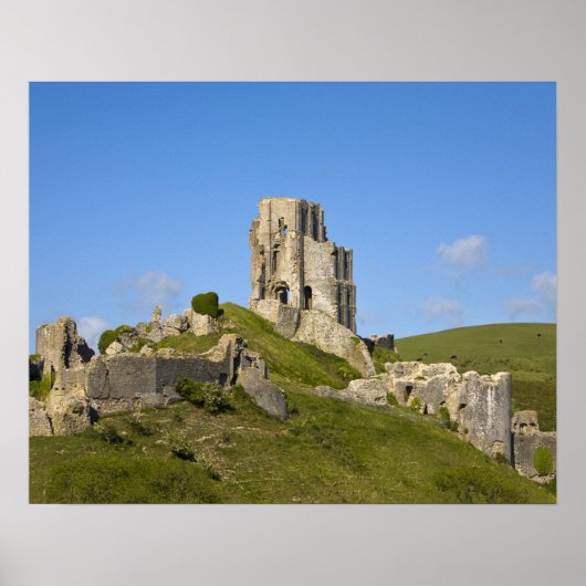 Poster Corfe Castle, Corfe, Dorset, Angleterre (Devant)