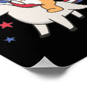 Poster Corgi Avec Unicorne Pour Le 4 Juillet (Coin)