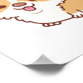 Poster Corgi Chien mignon et souriant (Coin)