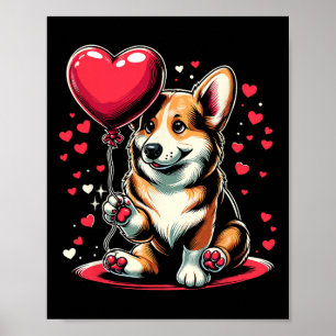 Poster Corgi Chien Saint-Valentin Propriétaire de Chien V