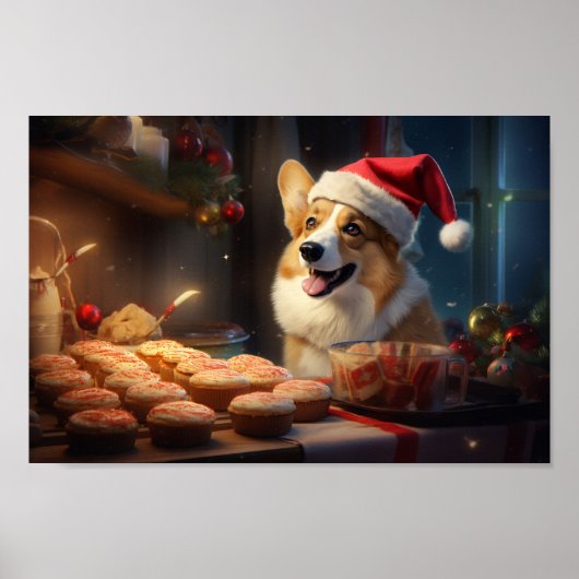 Poster Corgi Christmas Cookies Festive Holiday (Devant)