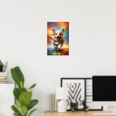 Poster Corgi coloré Rainbow Splatable personnalisable (Bureau à domicile)