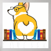 Poster Corgi - Corgeek Funny Book Nerd Geek Dog (Devant)