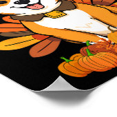 Poster Corgi de Thanksgiving Dinde 1  (Coin)